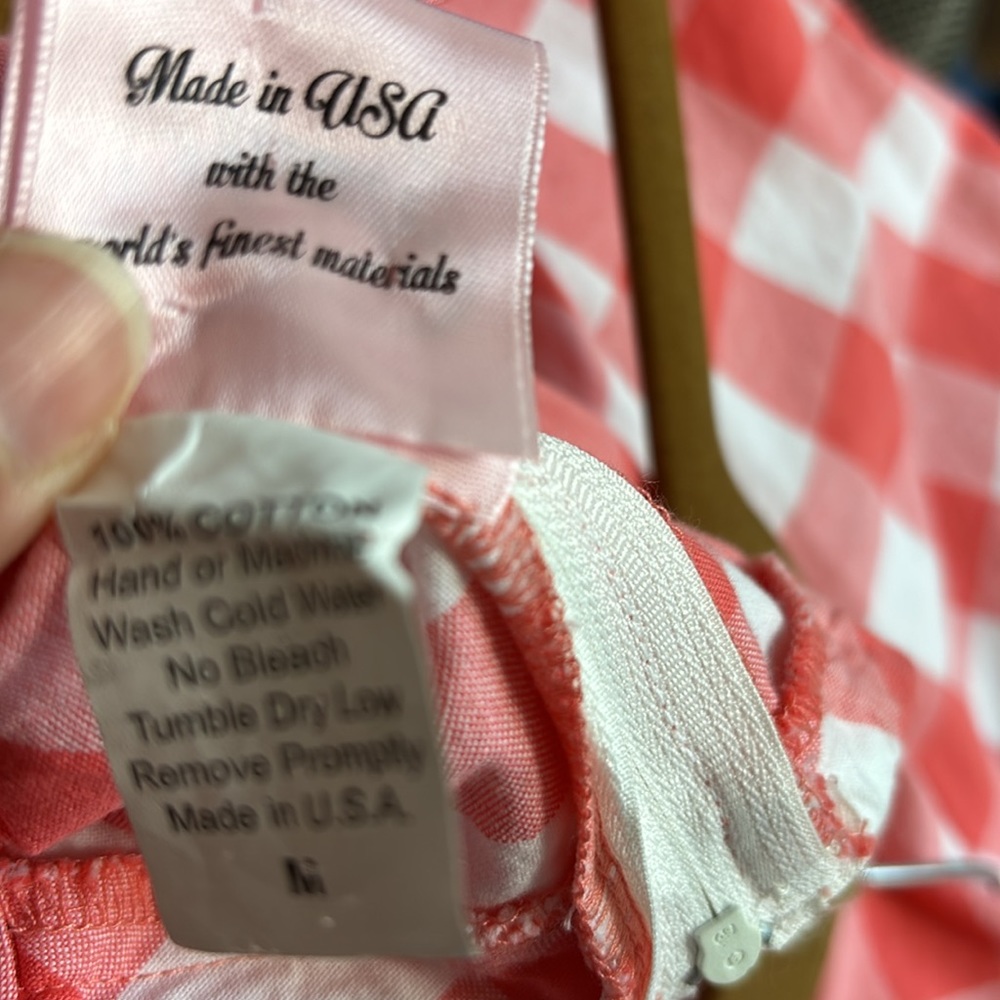 Pink Gingham Midi Dress with Tie Straps - Picture 11 of 16